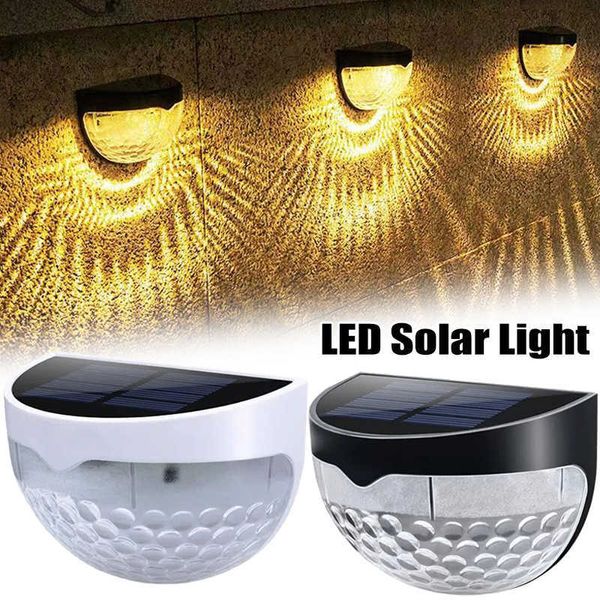 Novedad Iluminación Semicírculo LED Luz de energía solar Decoración de jardín Lámpara de iluminación al aire libre Escalera Valla Patio Luces de pared Lámparas impermeables P230403