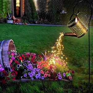 Novedad Iluminación Solar led String Light Enchanted Watering Can Light Decoración de jardín a prueba de agua Lámpara retro de metal Mesa al aire libre Patio Césped Yard Art P230403