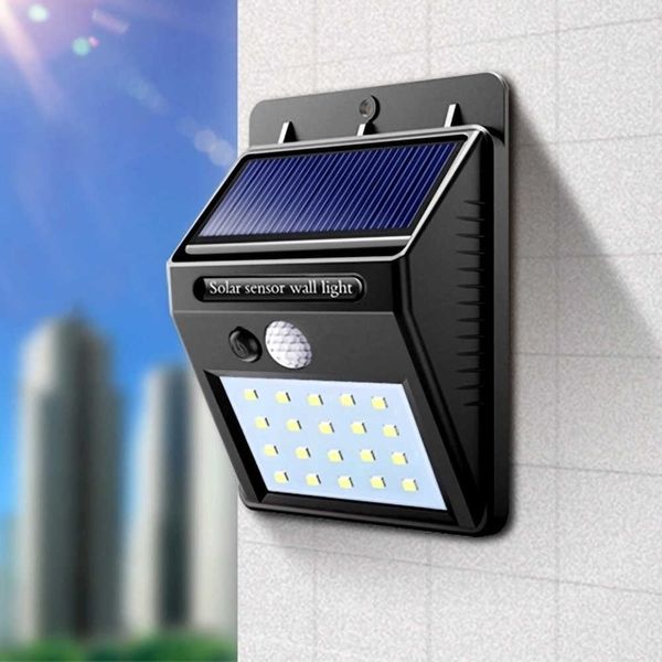 Nouveauté éclairage lumière solaire 20 LED extérieur lumineux lampe de sécurité capteur de mouvement sans fil étanche solaire porche applique murale P230403