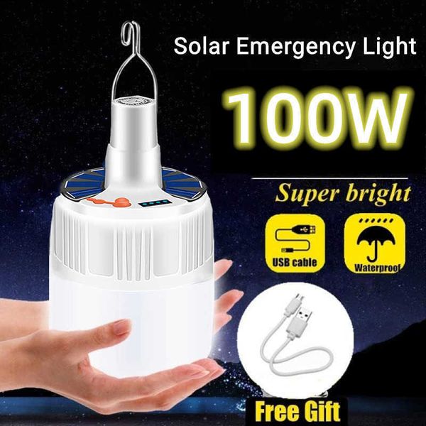 Nouveauté éclairage ampoule solaire camping lumière solaire LED USB rechargeable 5 modes d'éclairage tente ampoule suspendue pour randonnée en plein air panne d'urgence P230403