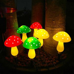 Novelty Lighting Solar Mushroom Light Garden Outdoor Decor 8 Modes Waterproof Mushroom Lamp Pathway Landscape Yard Easter Halloween Xmas Sunlight P230403