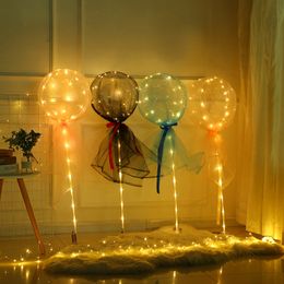 Nieuwheid verlichten Bobo -ballonnen witte kleur Diy String Lights 20 inch transparante ballon met veelkleurige lichten Party's Wedding Decoratie Crestech Crestech