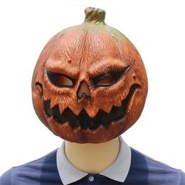 Masque de nouveauté Halloween Costume Party Props Latex Tête de Citrouille Masque Costume Masque pour Adultes Cosplay Party Décoration 240307