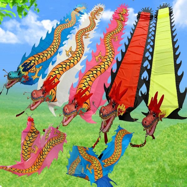 Artículos de fiesta novedosos Productos de cinta de danza del dragón chino Accesorios de rendimiento cuadrados tradicionales Regalos del festival Dragones de fitness Ejercicio al aire libre
