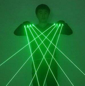 Nieuwheid Party Leveringen Green Red Laser Handschoenen Multi-Line 4 Heads Beam Light Stage Performance Props voor DJ Disco Music Festival Live Nightclub Club Show