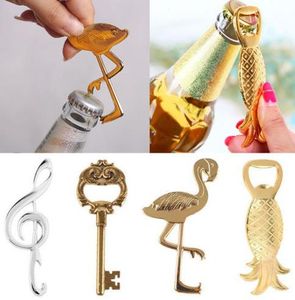 Nieuwigheid Ananas Flamingo Palm Bierflesopener Wijnflesopeners Barware Tool Anniversary Wedding Hawaii Beach Party Favor cadeau goud