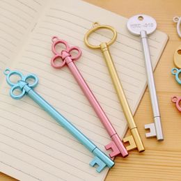 Nieuwigheid herstellen oude manieren gouden sleutel vorm gel pennen zwarte inkt Leuke pen voor school kantoorbenodigdheden Kawaii briefpapier