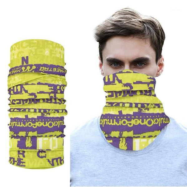 Nouveauté Style Hommes Foulard Lettre Fun Art Bandana Élastique Multifonctionnel Foulard Chapeaux Randonnée Hijab Masque Bandanas Ciclismo Casquette De Cyclisme