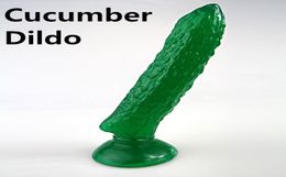 Novedad succión vegetal verde pepino consolador pene artificial dick masturbación femenina juguetes sexuales productos para adultos para mujeres 8160451