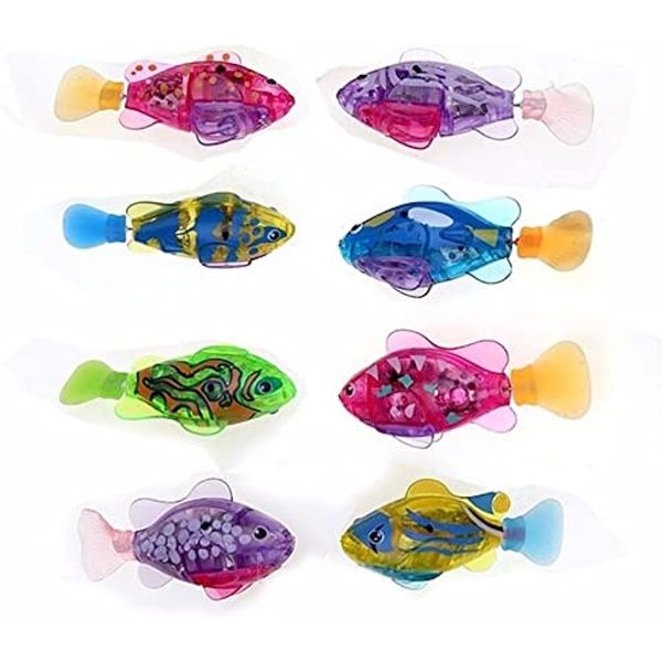 Jouets de nouveauté Mini poisson électronique bébé jouet de bain d'été chat de compagnie nageant Robot poissons avec lumière LED eau piscine baignoire jeu cadeaux d'anniversaire de noël