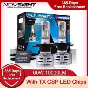 NOVSIGHT H4/HB2/9003 H7 H11 9005 9006 phares de voiture Led 6500K blanc 60W 10000LM ampoules antibrouillard