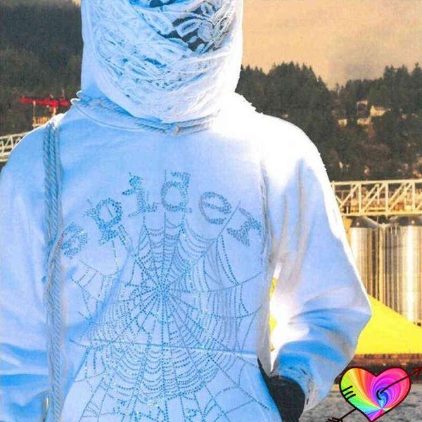 Maintenant 2022 White Young Thug Spider Hoodie Men Women Women 3D WEB FOAM PRINT SP5DER HOODIE MUSIC Album Loose Hooded 555555 Sweatshirts T220726