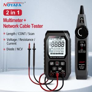 NOYAFA 2 IN 1 Câble réseau Tester numérique multimètre NF-8509 Cable Tracker Cat5 Cat6 Poe Tester Detect Longueur Continuity Test de continuité