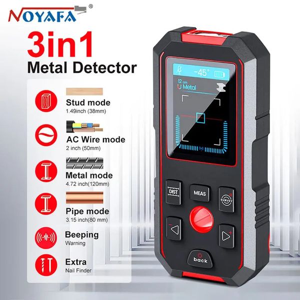 NOYAFA NF-518S Metal Detector Laser Telemetro per cavo CA Perno in legno Trova livello digitale Rileva scanner per pareti in rame Display LCD 240105