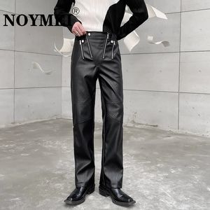 NOYMEI Herfst Ruffian Knappe Functionele Stijl Rits Zoom Ontwerp Mannen Leren Broek Persoonlijkheid Niche Trend Broek WA2989 240111