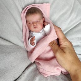NPK 10 pouces miniature prématuré bébé poupée en silicone souple vinyle réel toucher Art fait 3D peau réaliste bébé poupée de collection 240223
