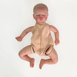 NPK 19 inch geboren Baby Reborn Doll Kit Baby Rosalie Levensechte Soft Touch Al Geschilderd Onvoltooide Pop Onderdelen 240223