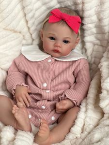 NPK 19inch Meadow Reborn Baby Doll Born Baby Size Real Picture Handmade 3D Coiffure peinte veines visibles 240409