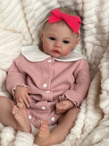 NPK – poupée bébé Reborn Meadow, 19 pouces, taille née, image réelle, fait à la main, peau peinte en 3D, cheveux, veines visibles, 240306