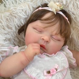 NPK 50cm de corps doux Reborn Baby Girl Peaches Doll avec une peau 3D plusieurs couches peignant avec des veines visibles Soft Touch Doll