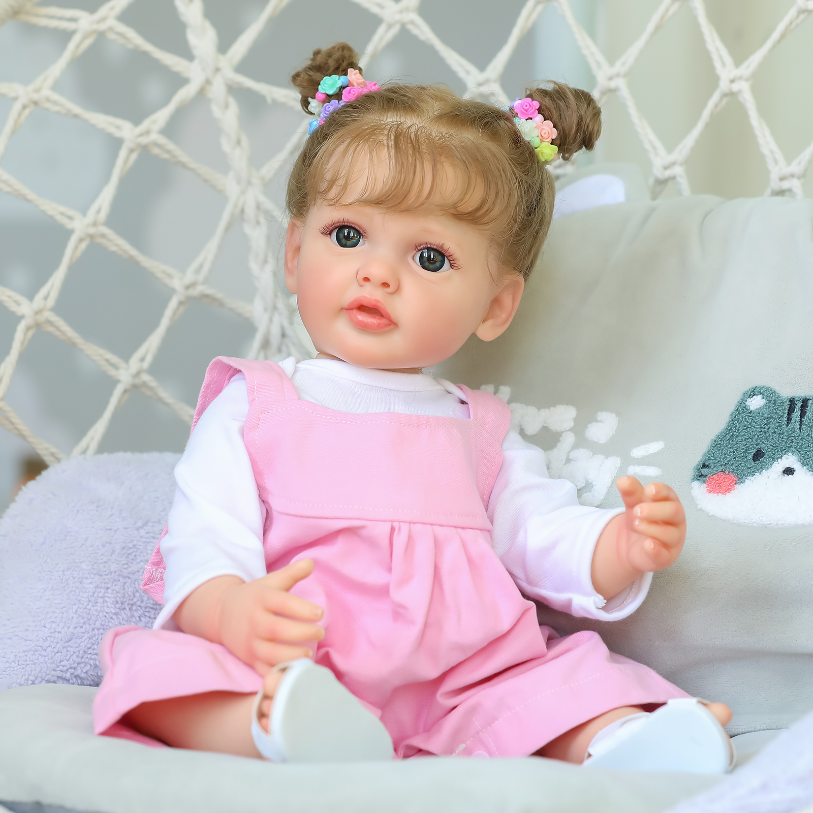 NPK 55CM Full Body Soft Silicone Vinyl Reborn Toddler Betty Lifelike Soft Touch Flexible 3D Skin Visible Layers Painting