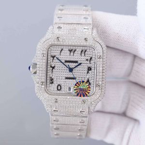 NQZR Montre-bracelet de luxe pour homme Bling Iced Out VVS Moissanite Diamond Watch