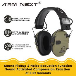NRR23dB mince manchon électronique tir électronique casque antibruit tactique chasse casque de protection auditive de haute qualité 240108
