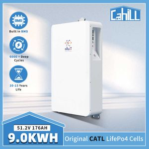 Nruit 48V LIFEPO4 Batterij Powerwall 176AH Batterij Pack voor huis op off grid 10 kW Home Zonne -energiesysteem Deep Cycle Hybrid Can