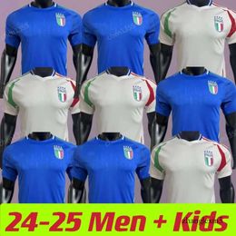 NS Player 2024 2025 Bonucci Soccer Jerseys Jorginho Insigne Verratti Men Kids Football Shirts Chiesa Barella Chitalia Failini Pellegrini Italys Europeaan C 464