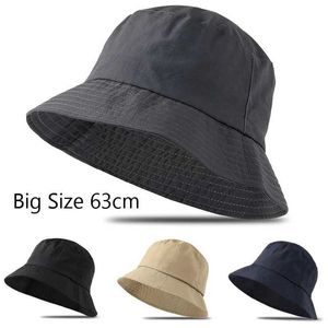 NS grande taille seau chapeau grande tête hommes grande taille chapeau de soleil femmes blanc pêcheur chapeau été crème solaire Panama 56-58cm 60-63cmC24326