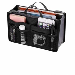 Nsert Bag Women's Nyl Travel Insert Organizador Bolso Monedero Grande Forrado Maquillaje Maquillaje Bolsa Barato Bolso de mano para mujer k3Z4 #