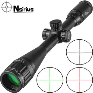 Nsirius 4-16x40aoe Optique Rouge Vert Illuminé Mil Dot Rifle Scope Precision Hunting Scope Air Rifle Scope with Cover Mount