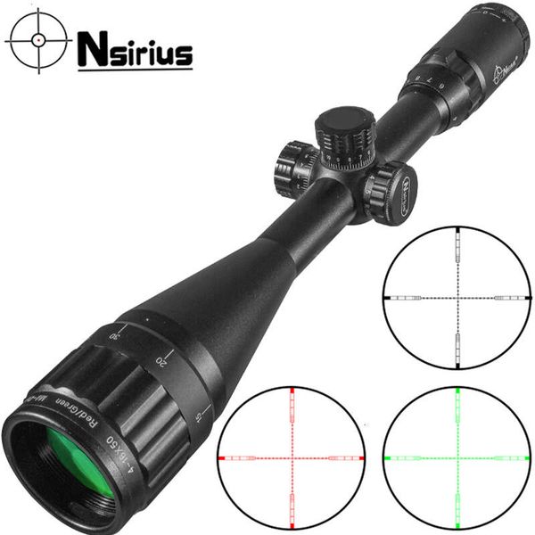 Nsirius 4-16x50 Aoe precisión óptica rojo verde iluminado Mil Dot Rifle alcance caza alcance Rifle de aire alcance al aire libre