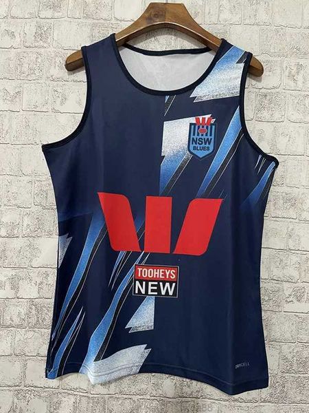 NSW Blues 2023 Mens Home Training Singlet 2023/24 NSW Blues State of Origin Jersey Rugby Training Jersey Shorts Taille S-3XL FW24