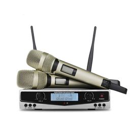 NTBD SKM9100 Double système de microphone sans fil pour des performances professionnelles sur scène – Microphones dynamiques UHF de haute qualité avec portée longue distance