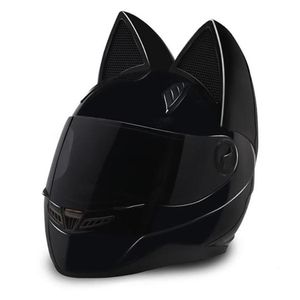 NTS-003 NITRINOS Marque casque de moto intégral avec oreilles de chat Personnalité Chat Casque Mode Moto Casque taille M L XL XXL246t