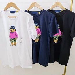 NU 2023S NIEUW POLOS SHIRT Trendy Mens Beach Holiday Style Gedrukte Little Bear Cotton casual T-shirt Aziatische maat S-3XL