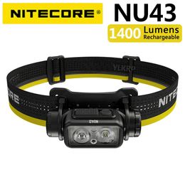 Lampe frontale à courant élevé NU43 avec batterie au lithium 3400MAh 240117