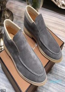 Nubuck Leather Mens Loro Walk High Top Chaussures Luxury Sneakers Lock Designer Flats Slipon Robe Shoots Boots4272404