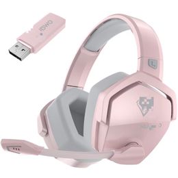 NW G06 dubbele draadloze gaming-hoofdtelefoon met microfoon Geschikt voor PS5, PS4, mobiel, schakelaar: 2,4 GHz draadloos + Bluetooth - Batterij van 100 uur - 50 mm driver -