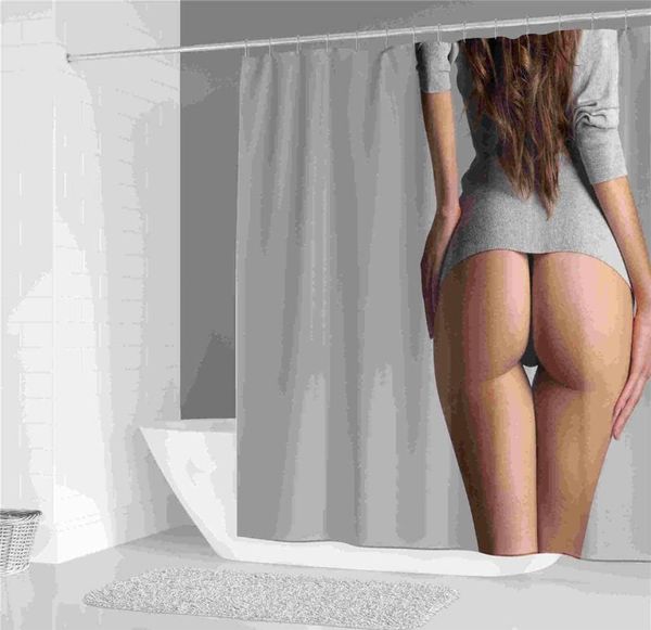 Nude Sexy Woman Cortina de ducha Figura Cortina de ducha de baño con ganchos Cortina de ducha de baño impermeable 237O9469958