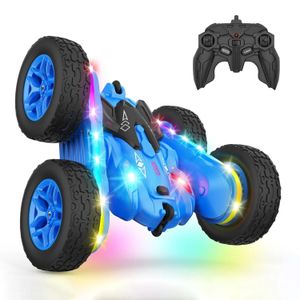 Nuevo controle op afstand 4WD Stunt Rc Cars 360 Double Side Rc Stunt Car Rotate Carros De