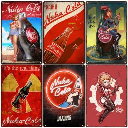 Nuka Cola Drink Posters, Game Metal Sign, rétro-étain signe plaque, décoration murale vintage en métal, pour Bar Pub Club Man Cave Decor, UW5