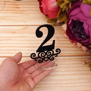 Numéro 1-10 / 1-20 Numéros de table avec une base de porte-rond pour la décoration de fête de douche nuptiale de mariage au restaurant