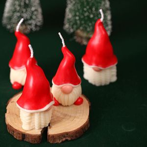 Numéro 3D Gnome Moule de bougie Moule Silicone Santa Claus Aromatherapy Moule de bougie à la main