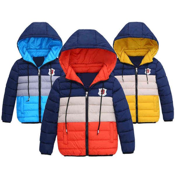 Numéro 9 bébé garçons manteau hiver plus épais garder au chaud vêtements d'extérieur pour filles capuche fermeture éclair veste décontractée enfants 3-8 ans vêtements pour enfants J220718