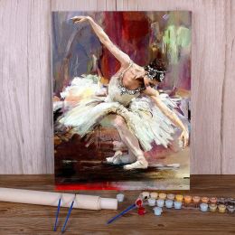 Nummer Ballet Woman Diy Painting By Numbers Set Acryl Paints 40*50 Boards By Numbers Paintings Crafts voor volwassenen voor handwerk