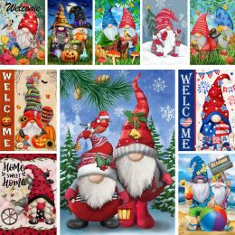 Numéro de dessin animé gnomes de bricolage peinture par nombre kit complet kit acrylique peintures 50 * 70 planches par numéros décor intérieur pour enfants art mural manuel