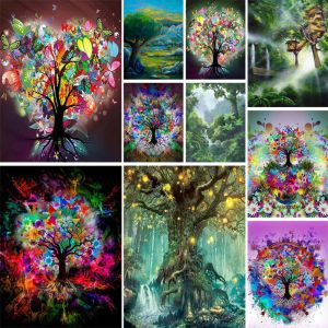 Numéro de dessin animé arbre bricolage peinture par nombres paquets peintures à l'huile 40 * 50 peinture à l'huile image murale pour enfants