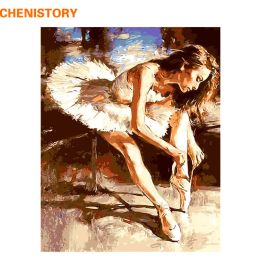 Numéro CHENISTORY danseur de ballet sans cadre peinture à la main par numéros peinture acrylique sur toile tableau d'art mural moderne pour la décoration intérieure 40x50